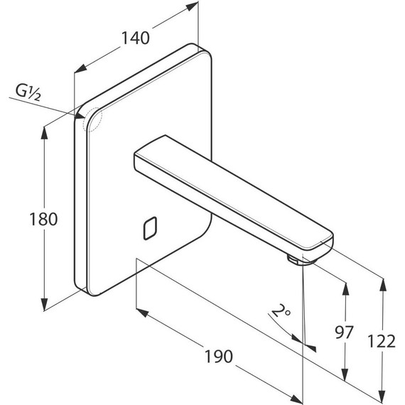Смеситель для раковины настенный электронный Kludi Zenta 190 мм 3850205 фото 4