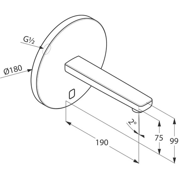 Смеситель для раковины настенный электронный Kludi Zenta 190 мм 3850305 фото 4