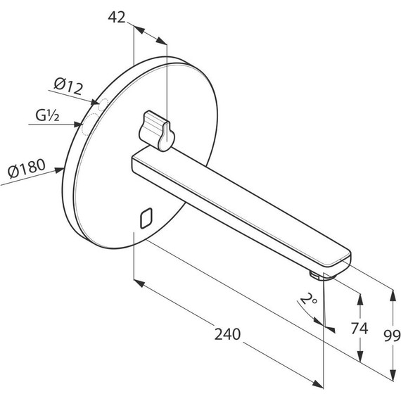 Смеситель для раковины настенный электронный Kludi Zenta 240 мм 3840105 фото 4