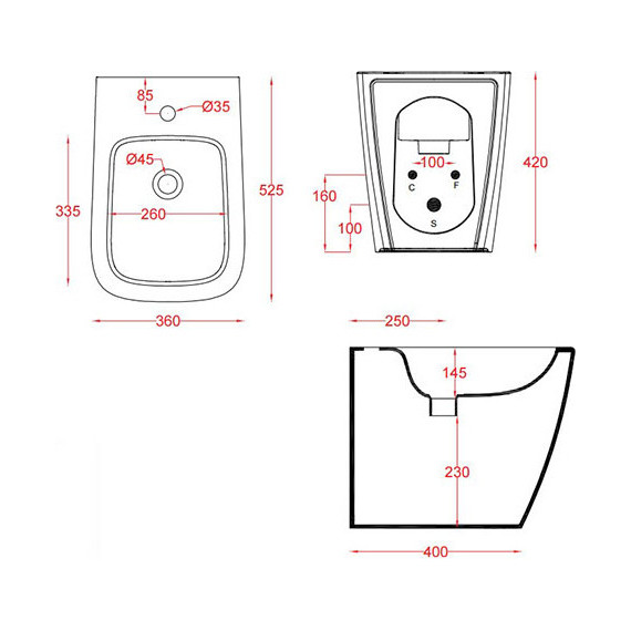 Биде напольное ArtCeram A16 ASB002 01 00 bi*1 фото 5