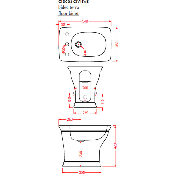 Биде напольное ArtCeram Civitas CIB002 01 00 bi*1 - 6 Биде напольное ArtCeram Civitas CIB002 01 00 bi*1 фото 6
