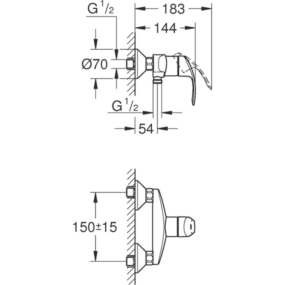 Смеситель для душа Grohe Eurosmart 33555002 - 4 Смеситель для душа Grohe Eurosmart 33555002 фото 4