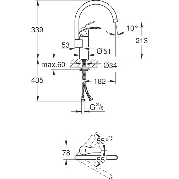 Смеситель для кухни Grohe Eurosmart New 33202002 фото 6