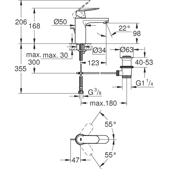 Смеситель для раковины Grohe Eurosmart Cosmopolitan 23325000 - 11 Смеситель для раковины Grohe Eurosmart Cosmopolitan 23325000 фото 11