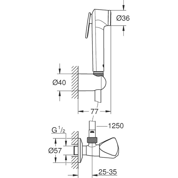 Набор для гигиенического душа Grohe Tempesta-F Trigger Spray 30 27514001 (на 1 воду) - 5 Набор для гигиенического душа Grohe Tempesta-F Trigger Spray 30 27514001 (на 1 воду) фото 5