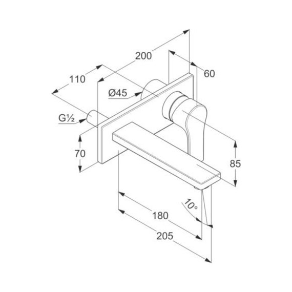Смеситель для раковины настенный Kludi Zenta SL 482470565 фото 3