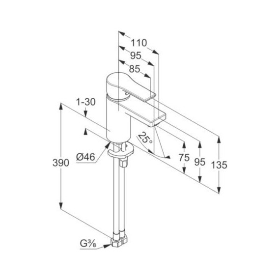 Смеситель для раковины Kludi Zenta SL 75 мм 482620565 - 3 Смеситель для раковины Kludi Zenta SL 75 мм 482620565 фото 3