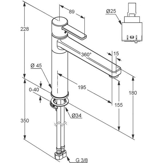Смеситель для кухни Kludi Zenta 389738675, чёрный фото 3