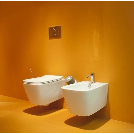 Унитаз подвесной безободковый ArtCeram A16 Mini ASV005 01 00 bi, Цвет производителя: белый фото 6