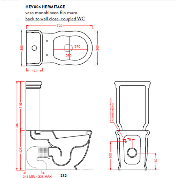 Унитаз-компакт ArtCeram Hermitage HEV006 01 00 bi фото 5