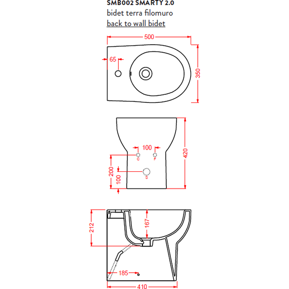 Биде напольное ArtCeram Smarty SMB002 01 00bi*0 фото 4