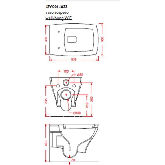 Унитаз подвесной ArtCeram Jazz JZV001 01 00bi фото 5