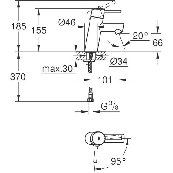 Смеситель для раковины Grohe Concetto new 155 мм 2338510E - 6 Смеситель для раковины Grohe Concetto new 155 мм 2338510E фото 6