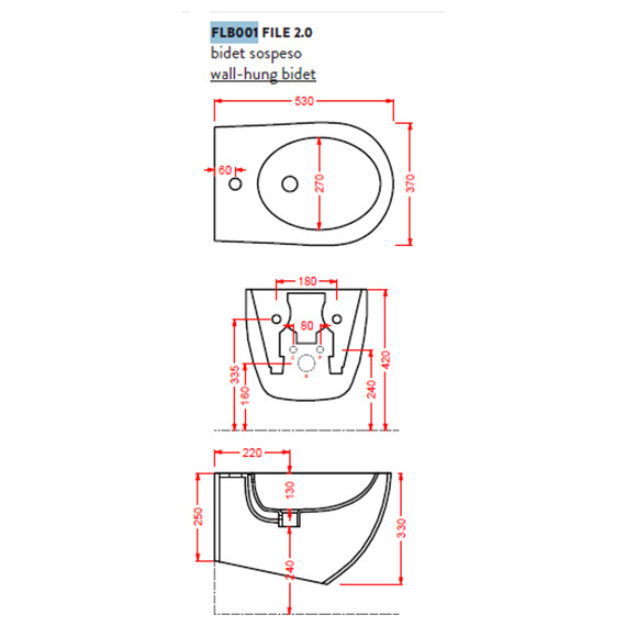 Биде подвесное ArtCeram File 2.0 FLB001 15 00 grigio oliva фото 4