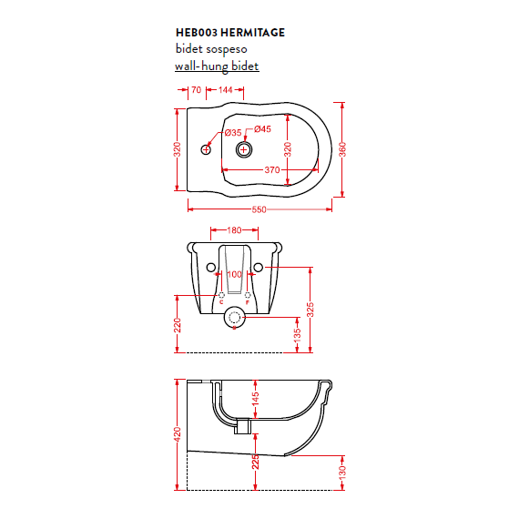 Биде подвесное ArtCeram Hermitage HEB003 01 00 - 7 Биде подвесное ArtCeram Hermitage HEB003 01 00 фото 7