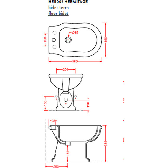 Биде напольное ArtCeram Hermitage HEB002 01 00*1 фото 6