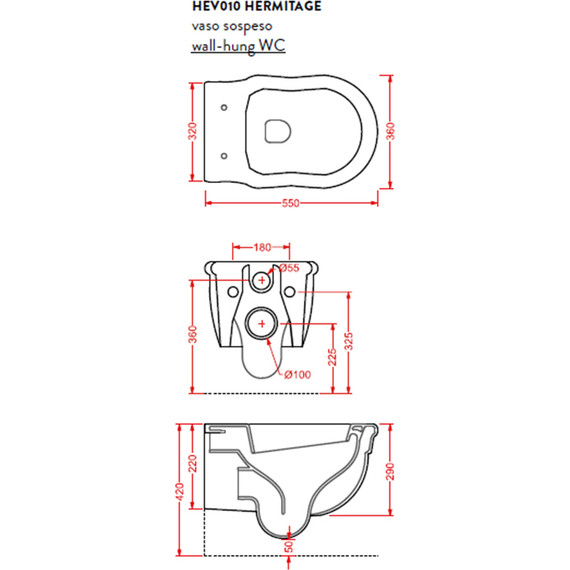 Унитаз приставной ArtCeram Hermitage HEV005 01 00 bi фото 4