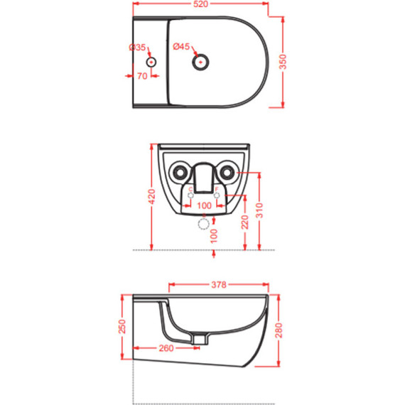 Биде подвесное ArtCeram The One THB001 17 00 nero matt *1 фото 4