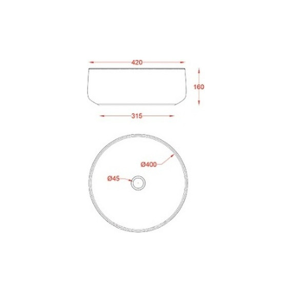 Раковина-чаша ArtCeram Cognac 40 см COL001 01 00 bi фото 4