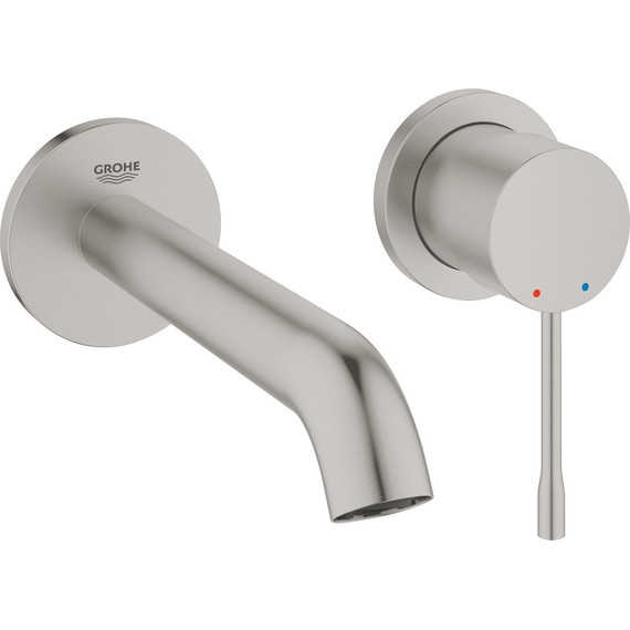 Смеситель для раковины настенный Grohe Essence New 183 мм 19408DC1, суперсталь фото 