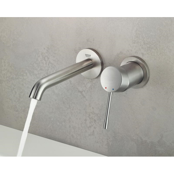 Смеситель для раковины настенный Grohe Essence New 183 мм 19408DC1, суперсталь фото 2