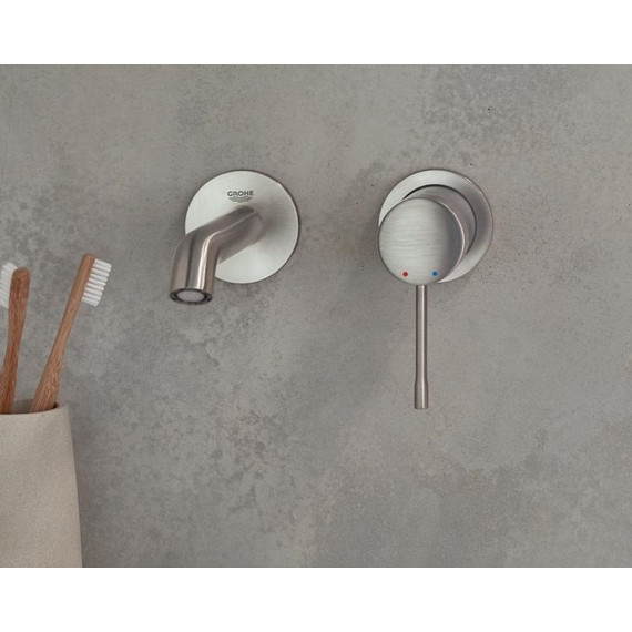 Смеситель для раковины настенный Grohe Essence New 183 мм 19408DC1, суперсталь фото 3