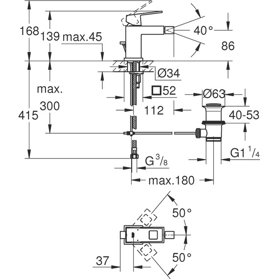 Смеситель для биде Grohe Eurocube 23138000 фото 5