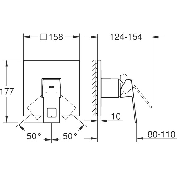 Смеситель для душа Grohe Eurocube 24061000 фото 3