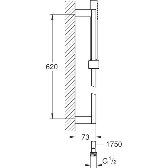 Душевой гарнитур Grohe Euphoria Cube+ 27891000 600 мм, латунь фото 3