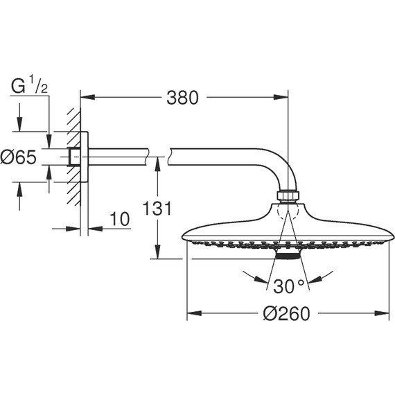 Верхний душ Grohe Euphoria 260 SmartControl 26458000 - 6 Верхний душ Grohe Euphoria 260 SmartControl 26458000 фото 6