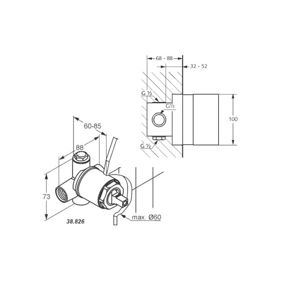 Скрытая часть Kludi 38826N - 2 Скрытая часть Kludi 38826N фото 2