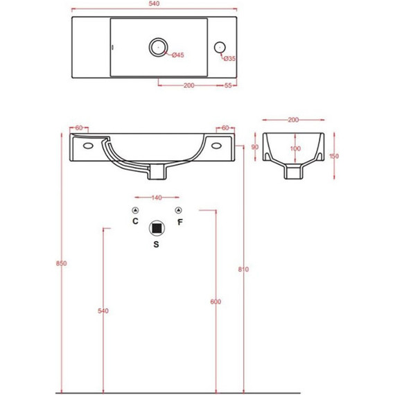 Раковина подвесная ArtCeram Lavamani Union 55 см LML002 01 00 bi фото 3