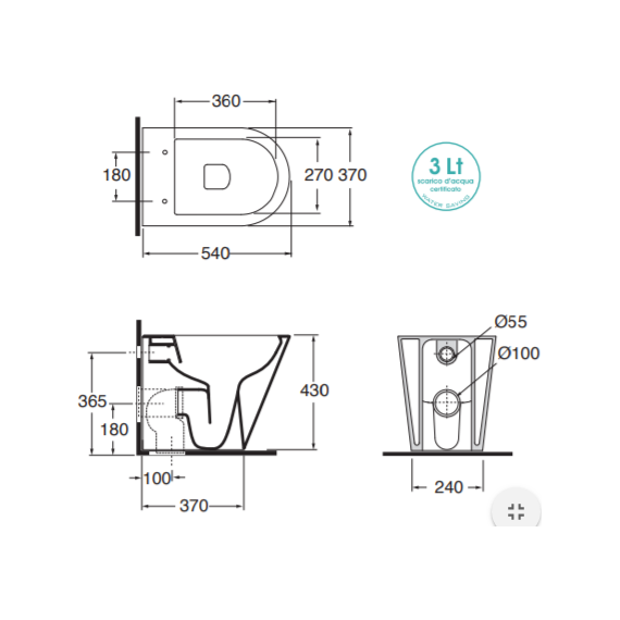Унитаз приставной Azzurra Forma FMVCTPE00000BI с тонкой крышкой микролифт - 5 Унитаз приставной Azzurra Forma FMVCTPE00000BI с тонкой крышкой микролифт фото 5