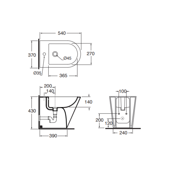 Биде напольное Azzurra Forma FMBIT000000MBI*1 фото 5