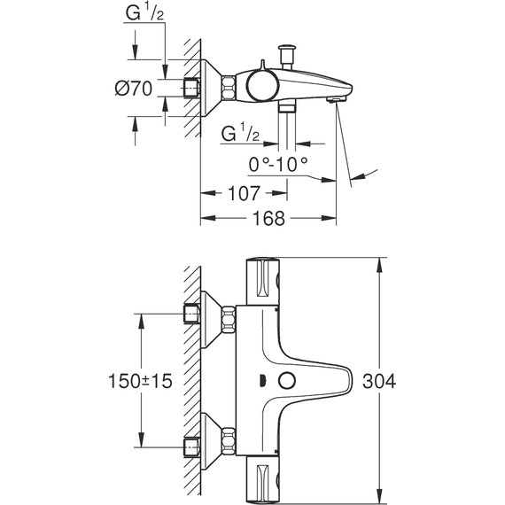 Смеситель для ванны с термостатом Grohe Grohtherm 800 34576000 - 5 Смеситель для ванны с термостатом Grohe Grohtherm 800 34576000 фото 5