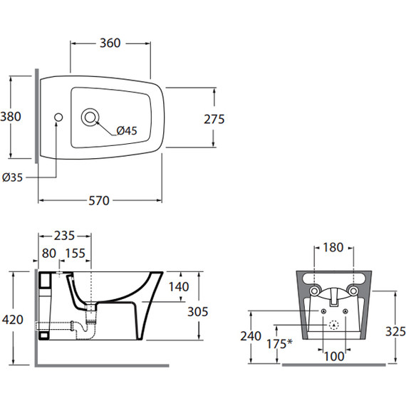 Биде подвесное Azzurra Hera HEBKS000000MBI*1 фото 6