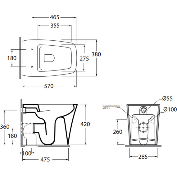 Унитаз приставной безободковый Azzurra Hera HEVCTPE00000BI с тонкой крышкой микролифт фото 7