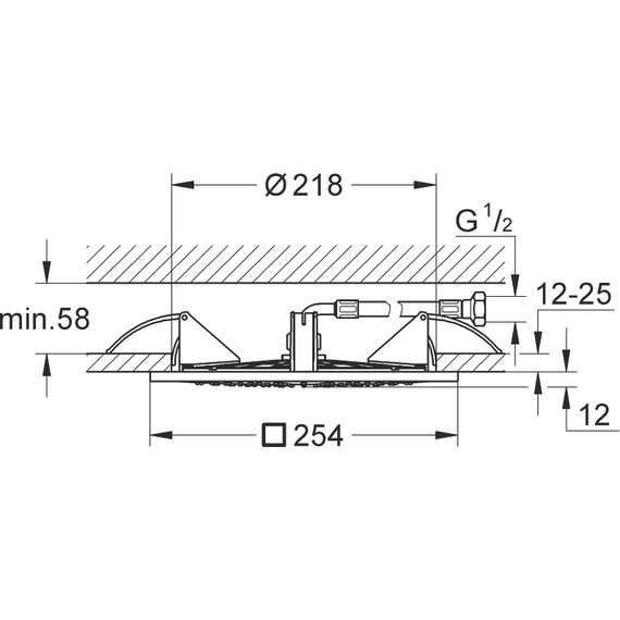 Верхний душ Grohe Rainshower F-series 27467000, 254х254 мм, латунь фото 7