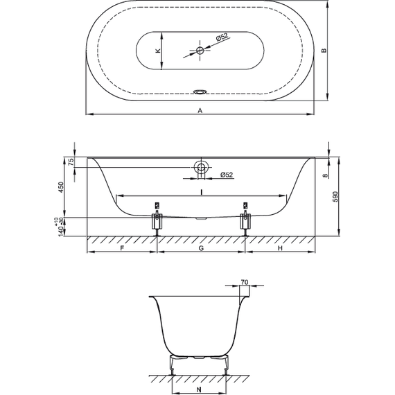 Ванна cтальная Bette Lux Oval 180х80 см 3466-000 фото 7