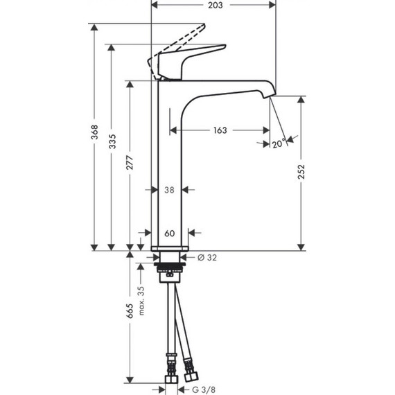 Смеситель для раковины высокий Axor Citterio E 36113000 фото 3