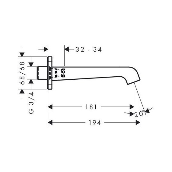 Излив для ванны Axor Citterio E 36425000 - 2 Излив для ванны Axor Citterio E 36425000 фото 2