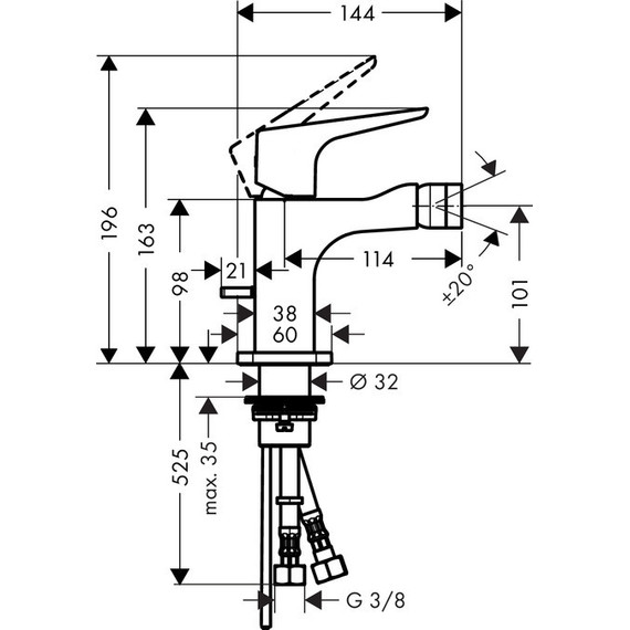 Смеситель для биде Axor Citterio E 36121000 фото 2