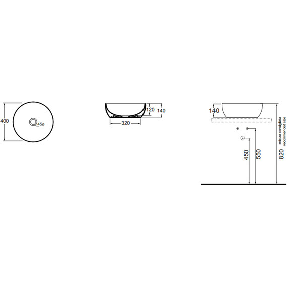 Раковина-чаша Azzurra Elegance 40 см ELLA040140C0BI - 3 Раковина-чаша Azzurra Elegance 40 см ELLA040140C0BI фото 3