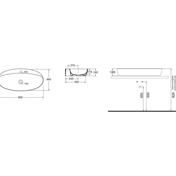 Раковина-чаша Azzurra Elegance 90 см ELLA090440CMBI - 4 Раковина-чаша Azzurra Elegance 90 см ELLA090440CMBI фото 4