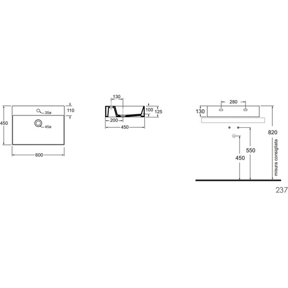 Раковина-чаша Azzurra Elegance 60 см ELLP060450QMBI - 3 Раковина-чаша Azzurra Elegance 60 см ELLP060450QMBI фото 3