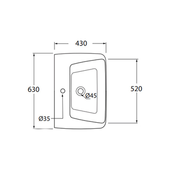 Раковина подвесная Azzurra Hera 65 см HELP06343T0MBI*1 - 4 Раковина подвесная Azzurra Hera 65 см HELP06343T0MBI*1 фото 4