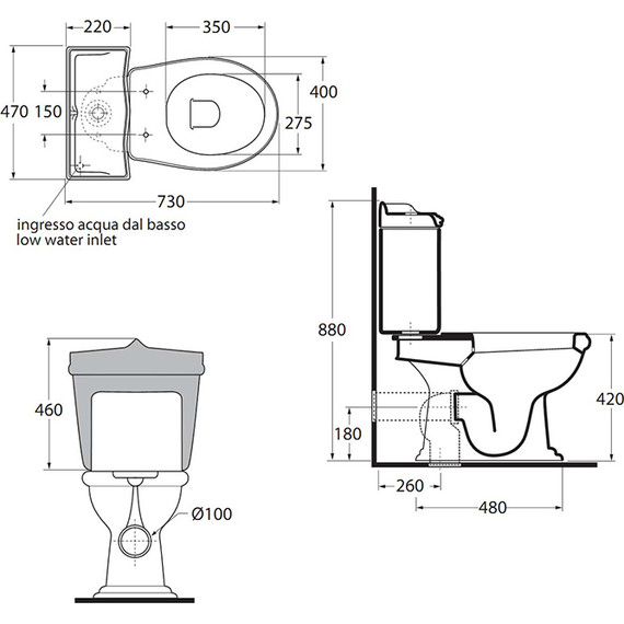 Унитаз-компакт Azzurra Jubilaeum JUVCMP000000BI с крышкой микролифт фото 5