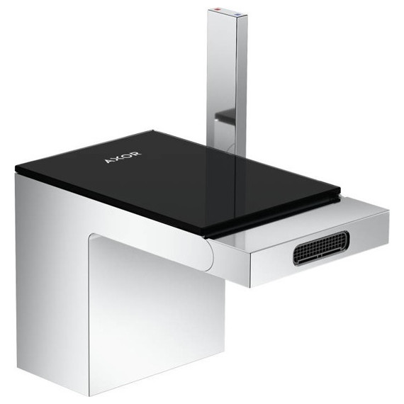 Смеситель для биде Axor MyEdition 47212000, хром/чёрное стекло, Цвет производителя: хром, чёрное стекло фото 