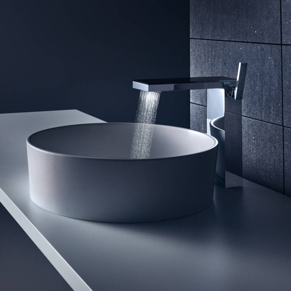 Смеситель для раковины высокий Axor MyEdition 47022000, хром/чёрное стекло, Цвет производителя: хром, чёрное стекло фото 2