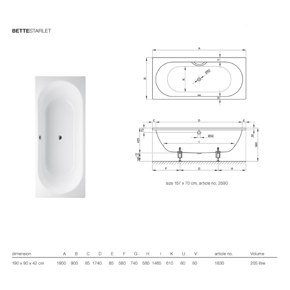 Ванна стальная Bette Starlet 190х90 см 1830-000 PLUS, AR фото 5